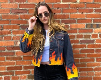 flame denim jacket mens