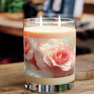 Rose Petal Scented Candle, Floral Aromatherapy Gift, Home Decor, Relaxation Candle, Mother&#39;s Day, Wedding Favors