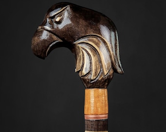 Noble Raven Handle Walking Cane for men, Black Crow cane