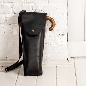 Borsa nera per riporre bastoni da passeggio, custodia in pelle per bastoni da passeggio - porta bastoni/rastrelliera