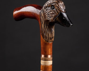 Authentic Vintage Duck Head Walking Cane with Rubber Tip for Enhanced Durability