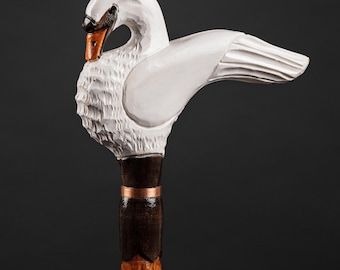 Swan-themed Stylish Walking Stick and Traditional Swan Walking Cane