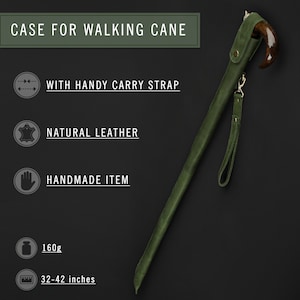 Walking cane covers Bag for Walking Stick Storage, Walking Cane Case Leather - Cane Holder/Rack