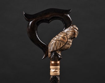 Exquisite Handcrafted Carved Owl Head Elegant Wooden Walking Cane