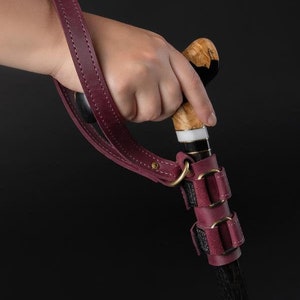 Leather Walking Stick Wrist Cords - Marsala, Walking cane wrist strap