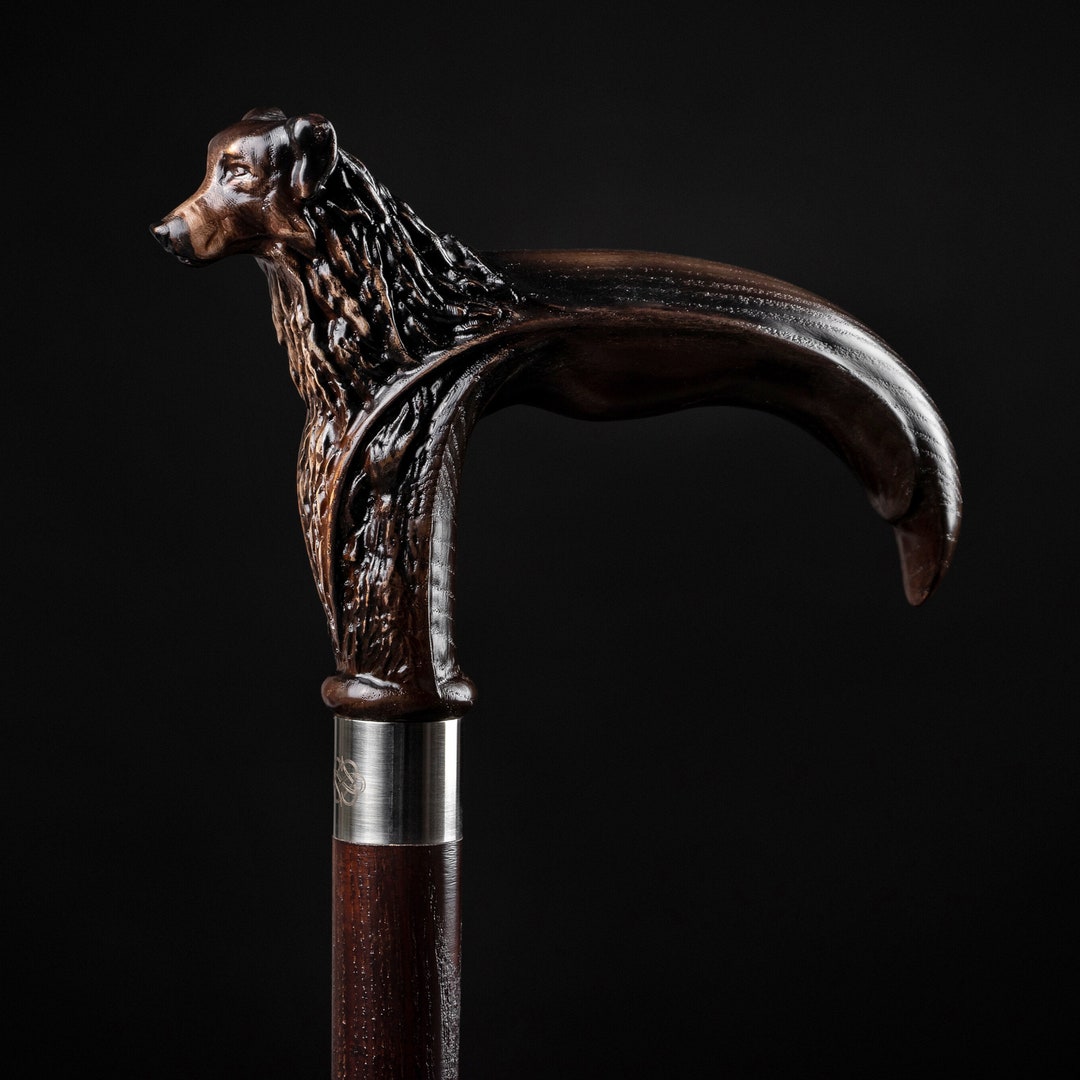 Shepherd Dog Walking Cane Dog Head Walking Cane With Rubber Etsy