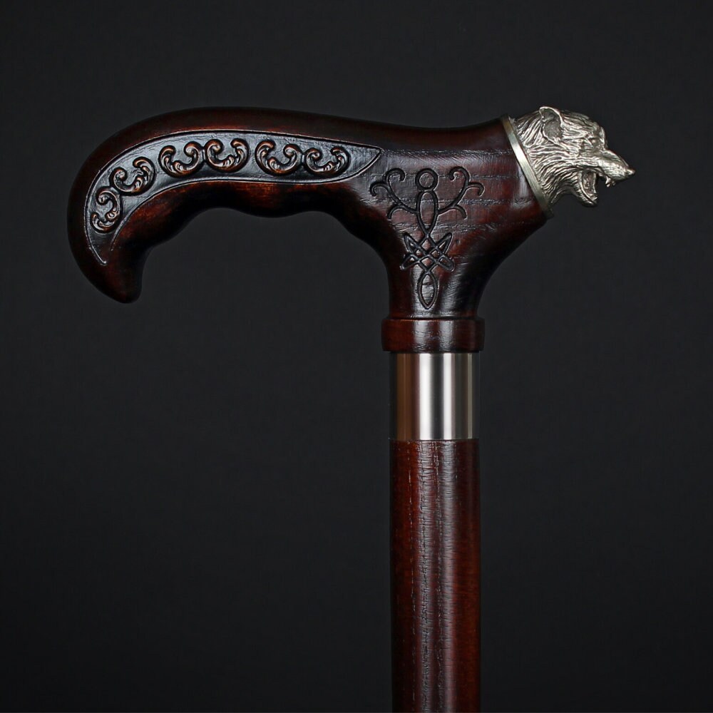 Wolf Head Canes for Men Bronze Fashionable Walking Cane for Etsy