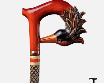 Phoenix Bird Fashionable Walking Cane Fancy Hand Crafted Walking Cane and Stick Animal, Designer Wooden Walking Sticks