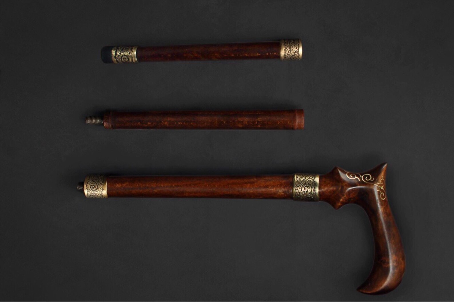 Walking Cane Foldable Travel Collapsible 3 Fold Vintage Etsy