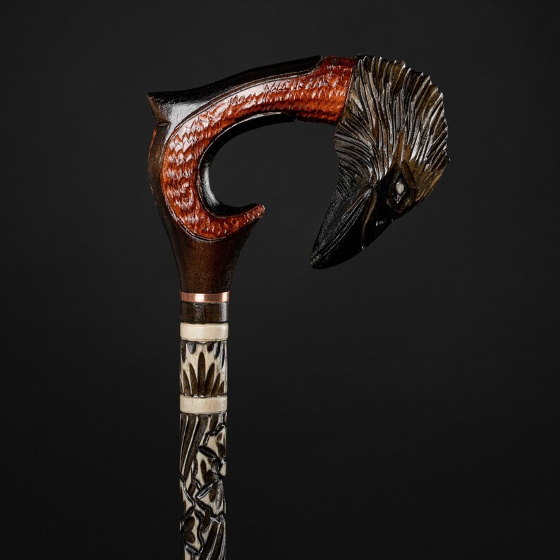 Carnival Cane Vintage Canes Raven Walking Sticks Gothic Сane Etsy