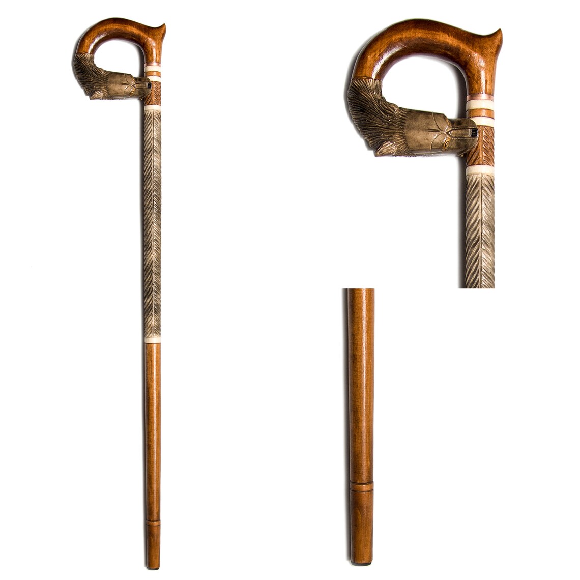 Hand Carved Walking Stick/wood Walking Cane Etsy