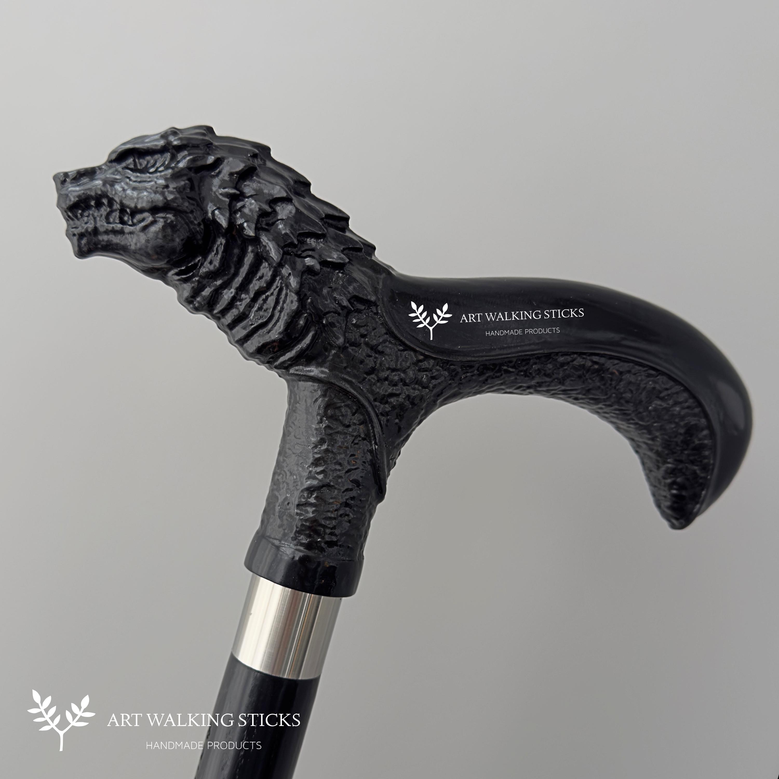 Mutant Dinosaur Walking Cane, Handmade Natural Wood Monster Walking ...
