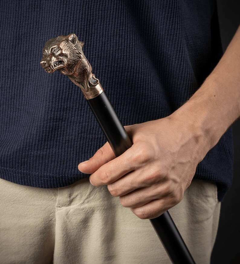 Luxury Wolf Walking Stick Head Vintage Fashionable Walking Etsy