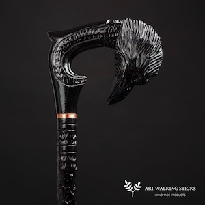 Modern Crazy Wooden Raven Walking Rod med kråkdesign för män och kvinnor bild 8