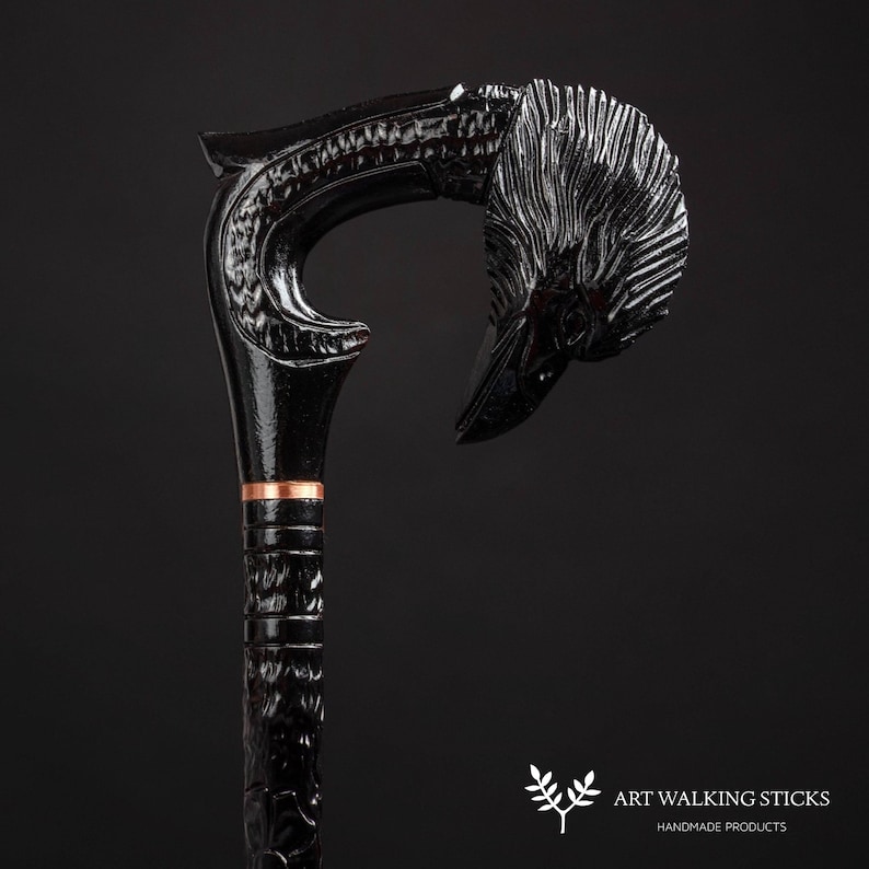 Modern Crazy Wooden Raven Walking Rod med kråkdesign för män och kvinnor bild 8