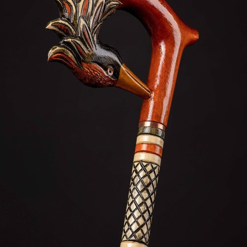 New Arrival - Phoenix Bird Fashionable Walking Cane Fancy Hand Crafted Walking Cane and Stick Animal, Designer Wooden Walking Sticks