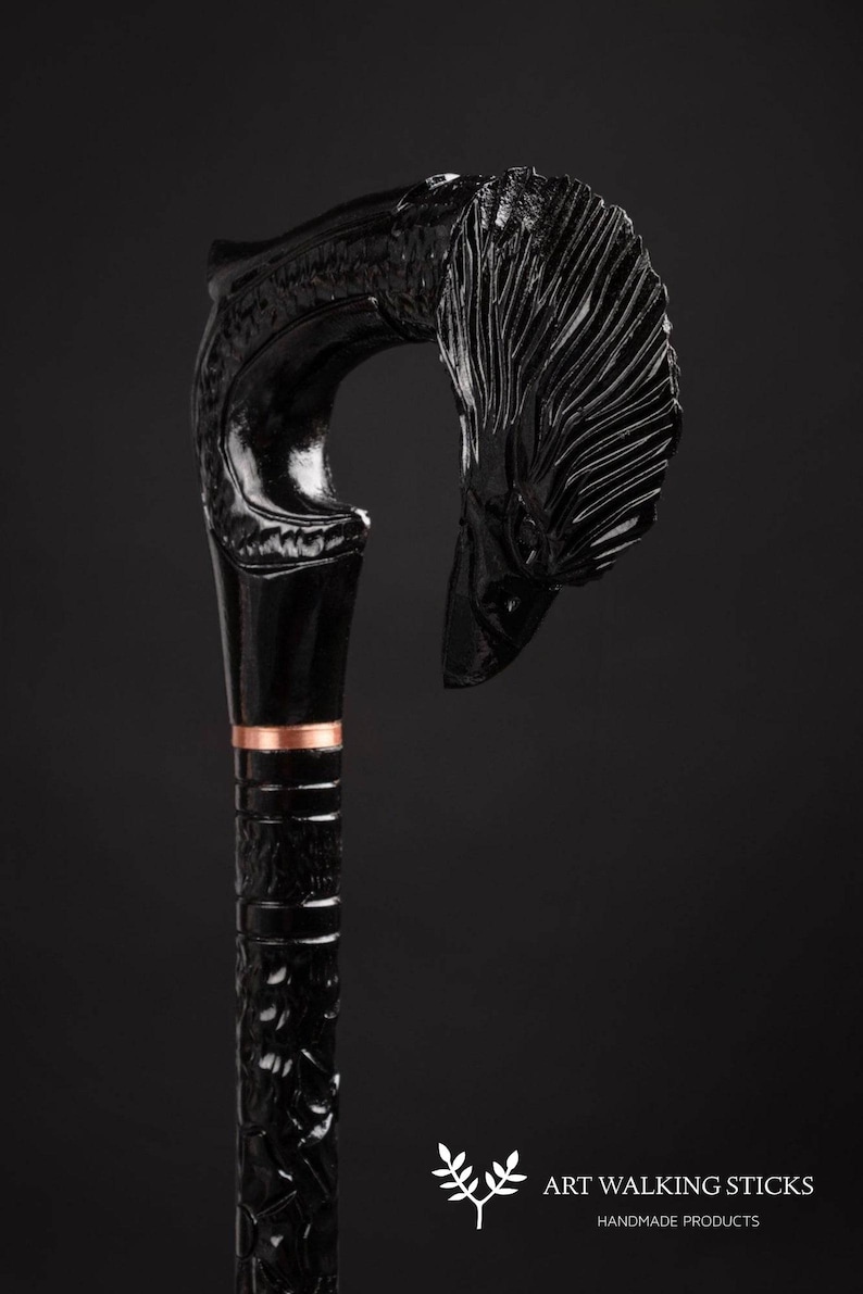 Modern Crazy Wooden Raven Walking Rod med kråkdesign för män och kvinnor bild 5
