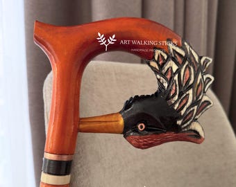 New Arrival - Phoenix Bird Fashionable Walking Cane Fancy Hand Crafted Walking Cane and Stick Animal, Designer Wooden Walking Sticks
