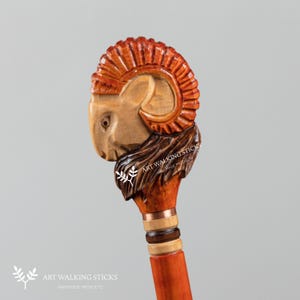 Walking cane wooden hand carved for men, Animal walking canes Custom canes