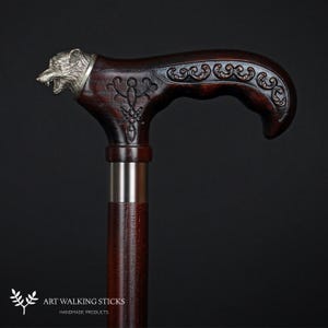 Wolf Head Canes for Men Bronze - Fashionable Walking Cane for Men, Design Cane