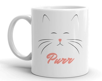 Cat Mug, Cute Mug, Cat Lover Gift, 21st Birthday Gift for Her, Office Desk Accessories, Kitten, Coworker Gift, Kawaii Cat, Funny Coffee Mugs