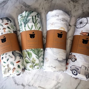 Beautiful Organic Bamboo & GOTS Cotton Muslin Wraps