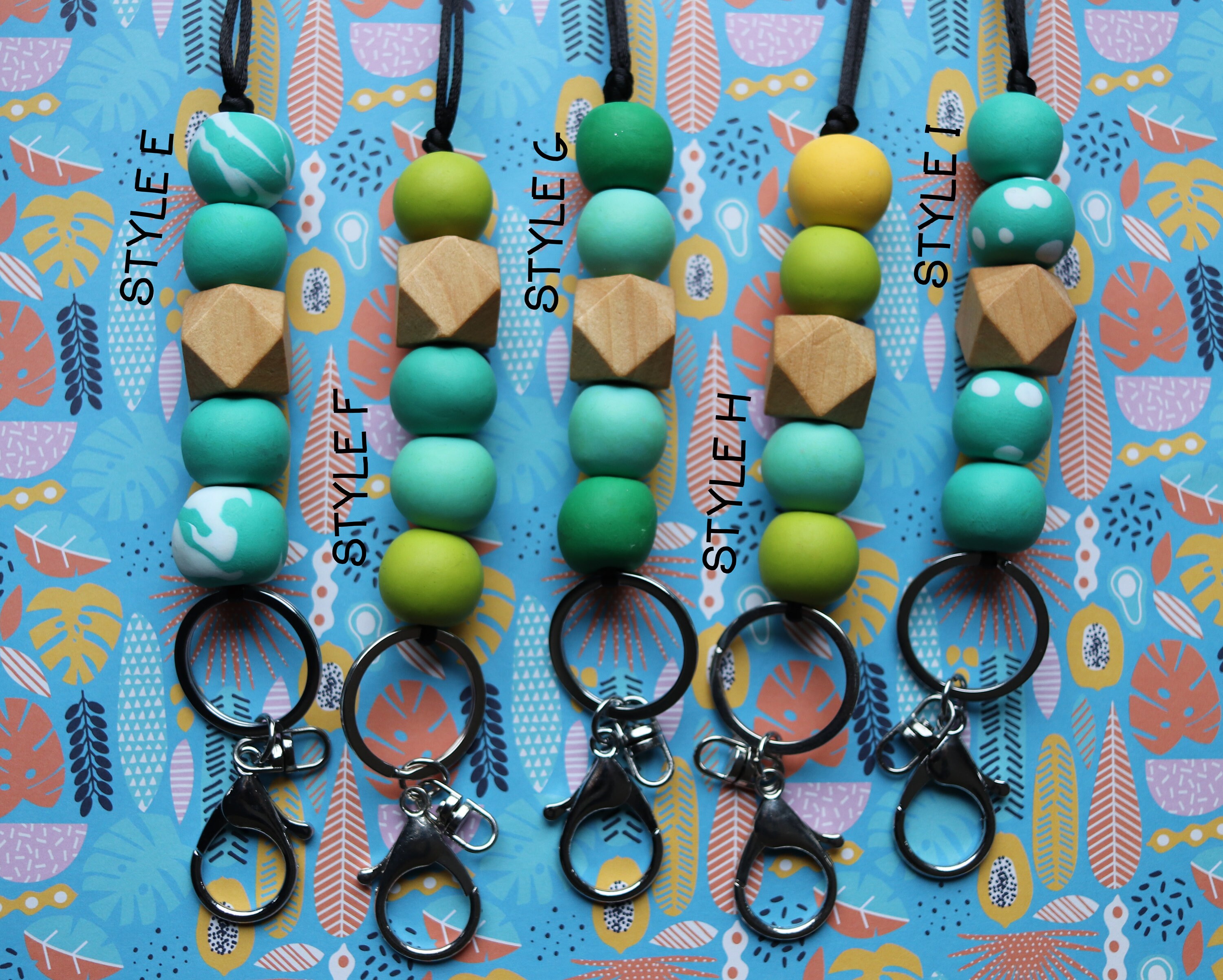 Polymer clay lanyard clay bead lanyard teacher lanyard clay Etsy