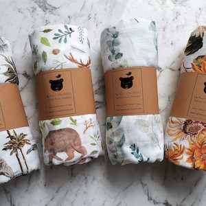 Beautiful Organic Bamboo & GOTS Cotton Muslin Wraps
