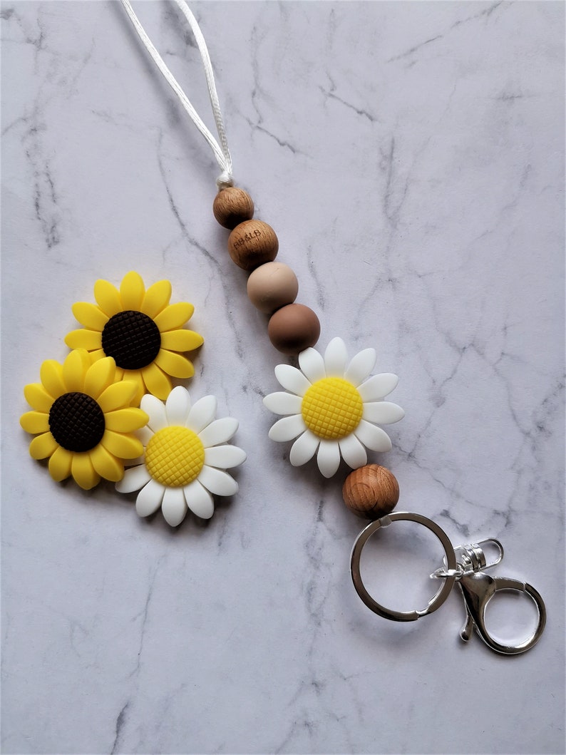 fake sunflower lanyard