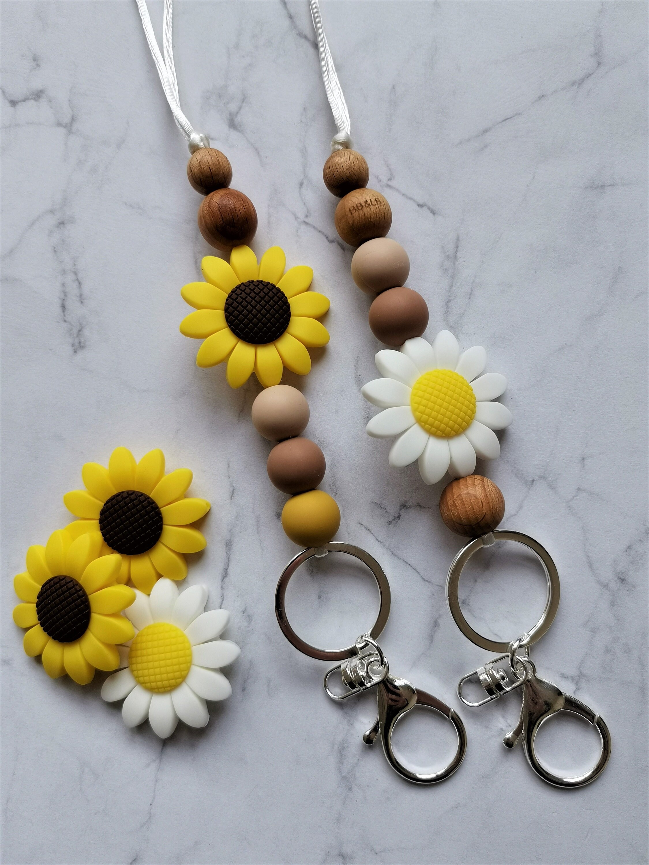 fake sunflower lanyard