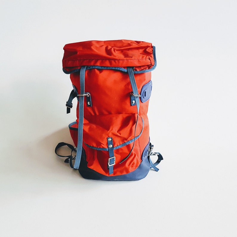 Vintage Backpack / Hiking Backpack / Rucksack / Retro / Red / Etsy