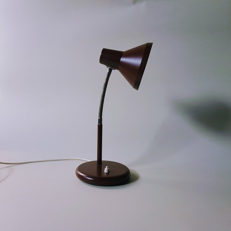 Vintage Desk Lamp Table Brown Retro 80s Yugoslavia 95