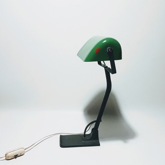 Vintage Enamel Desk Lamp Lighting Green Vintage Enamel Desk Lamp, Vintage Green Shade Desk Lamp