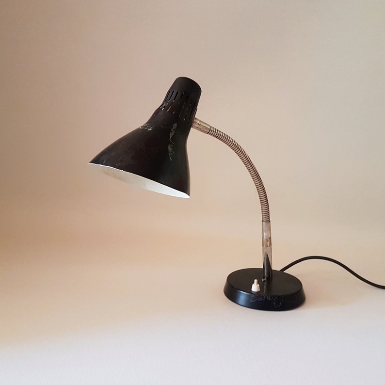 Vintage Table Lamp Desk Lamp Black Yugoslavia 70s