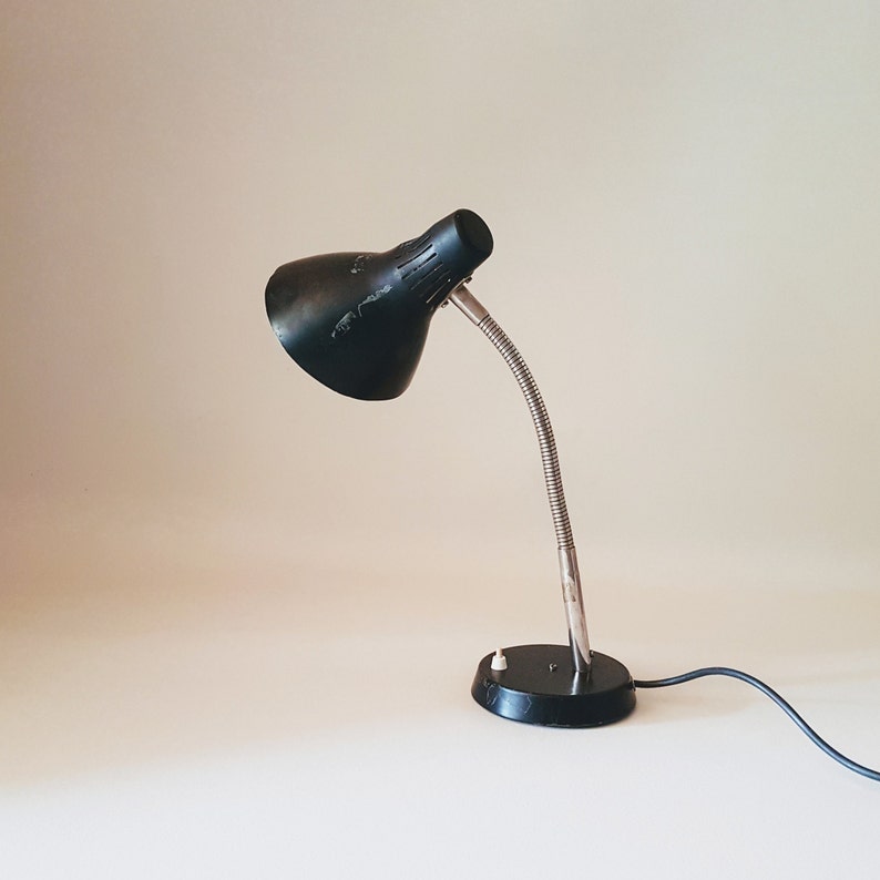 Vintage Table Lamp Desk Lamp Black Yugoslavia 70s