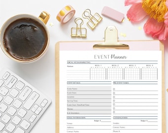 Plantilla de planificación de eventos - Descarga digital instantánea - PDF