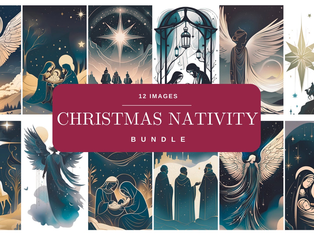 Christmas Nativity Scene Prints | Seasonal Holiday Art | Gallery Wall ...