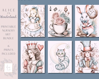 Arte infantil de Alicia en el País de las Maravillas / Decoración de habitaciones para niñas / Láminas de cuentos de hadas de Disney