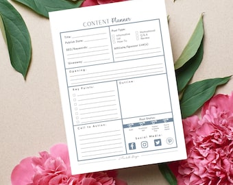 Plantilla de planificador de contenido para redes sociales - Descarga instantánea - PDF