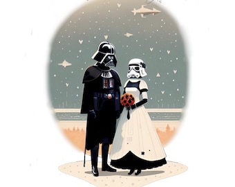 Archivo SVG de boda de Darth Vader Stormtrooper: Star Wars - Archivo de corte para Cricut - Sublimación (Descarga digital)