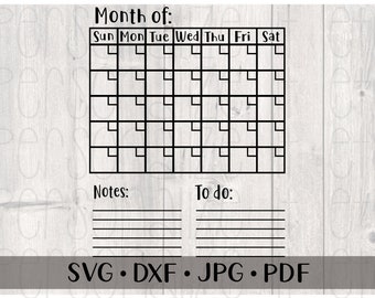 Calendar Month Svg Etsy