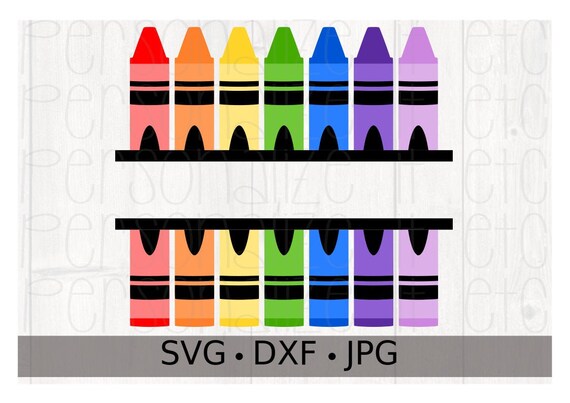 Download Crayon Split Monogram Svg File Teacher Svg Instant Download Etsy