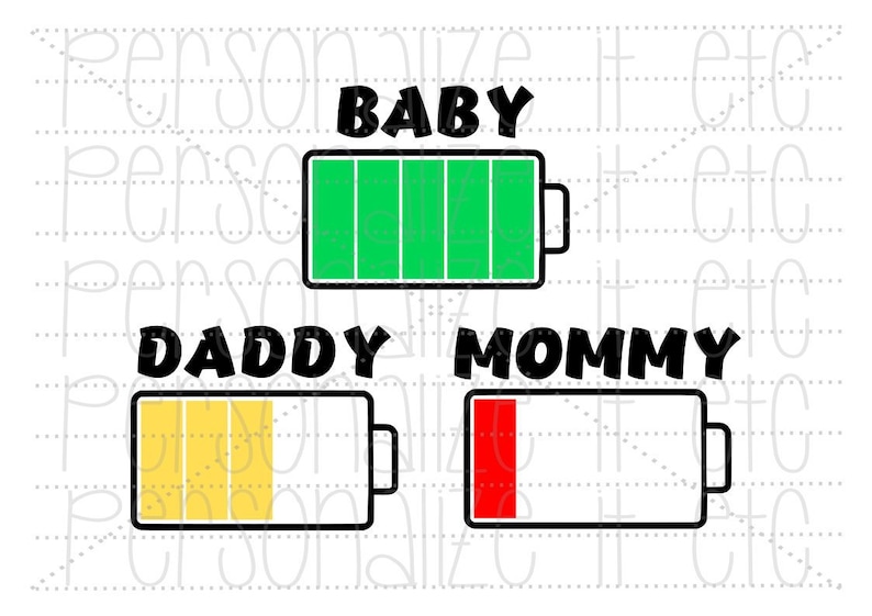 Download Family battery life svg file Baby Mommy Daddy instant | Etsy
