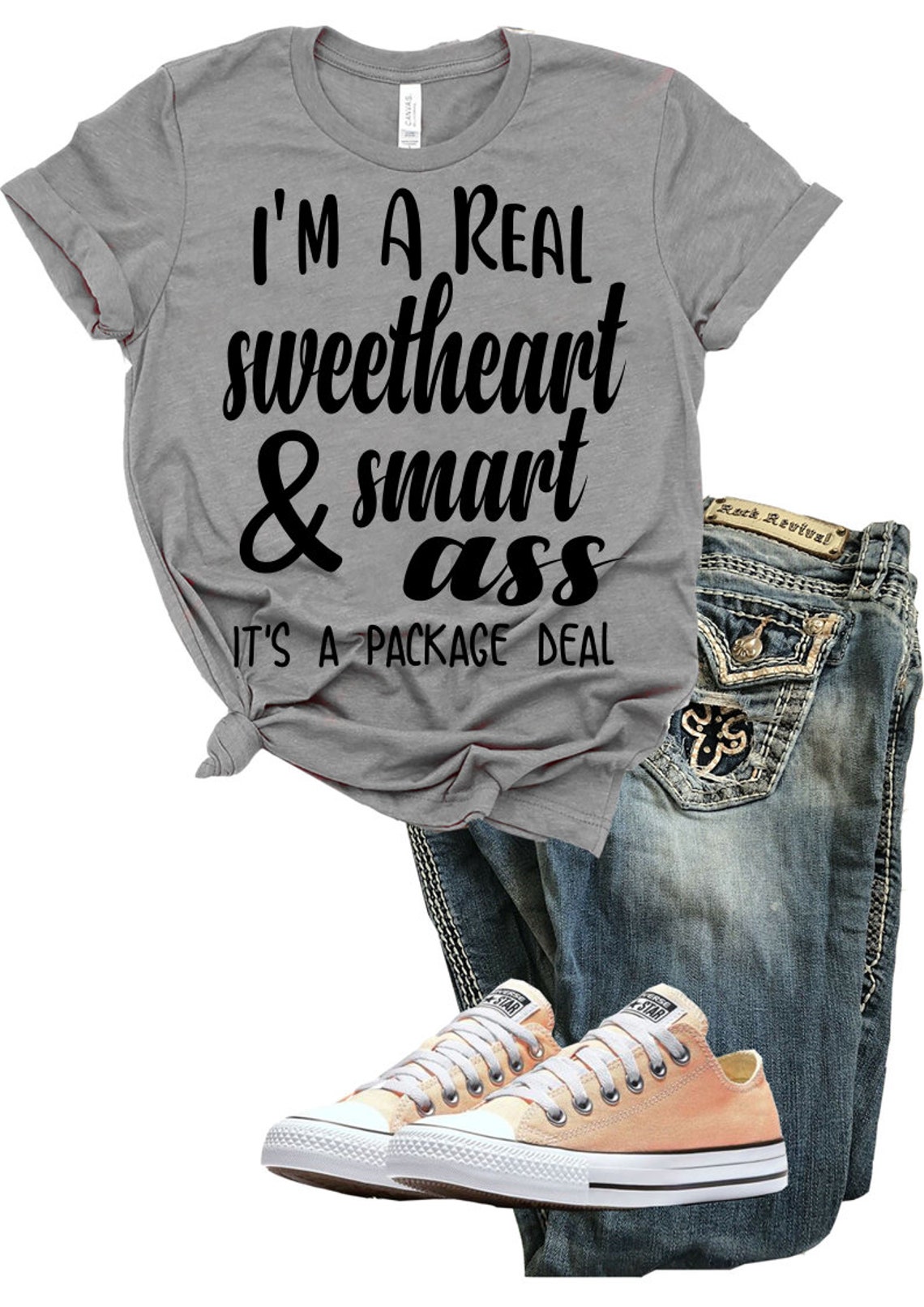 Download I'm a Real sweetheart & smart ass svg file Funny Quote | Etsy