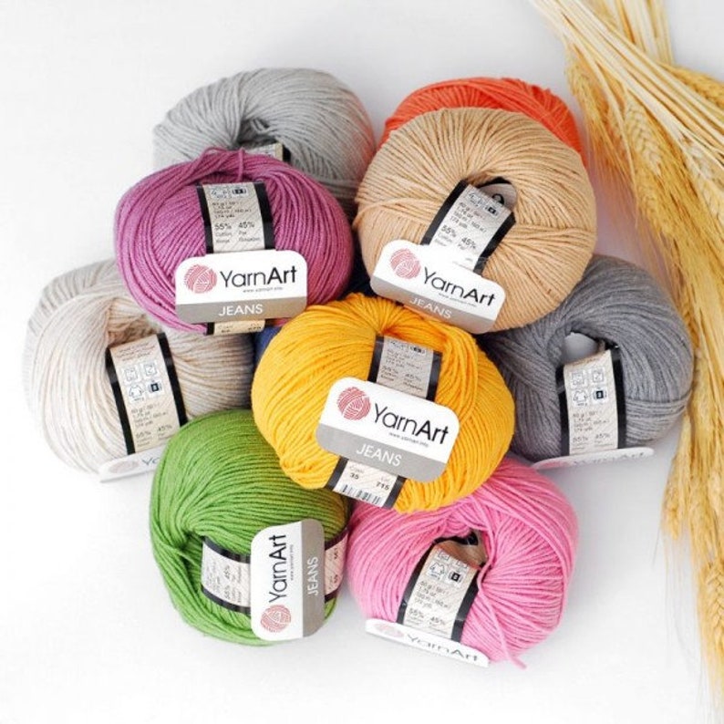 YarnArt Jeans yarn Jeans Yarn Cotton yarn Amigurumi cotton Etsy