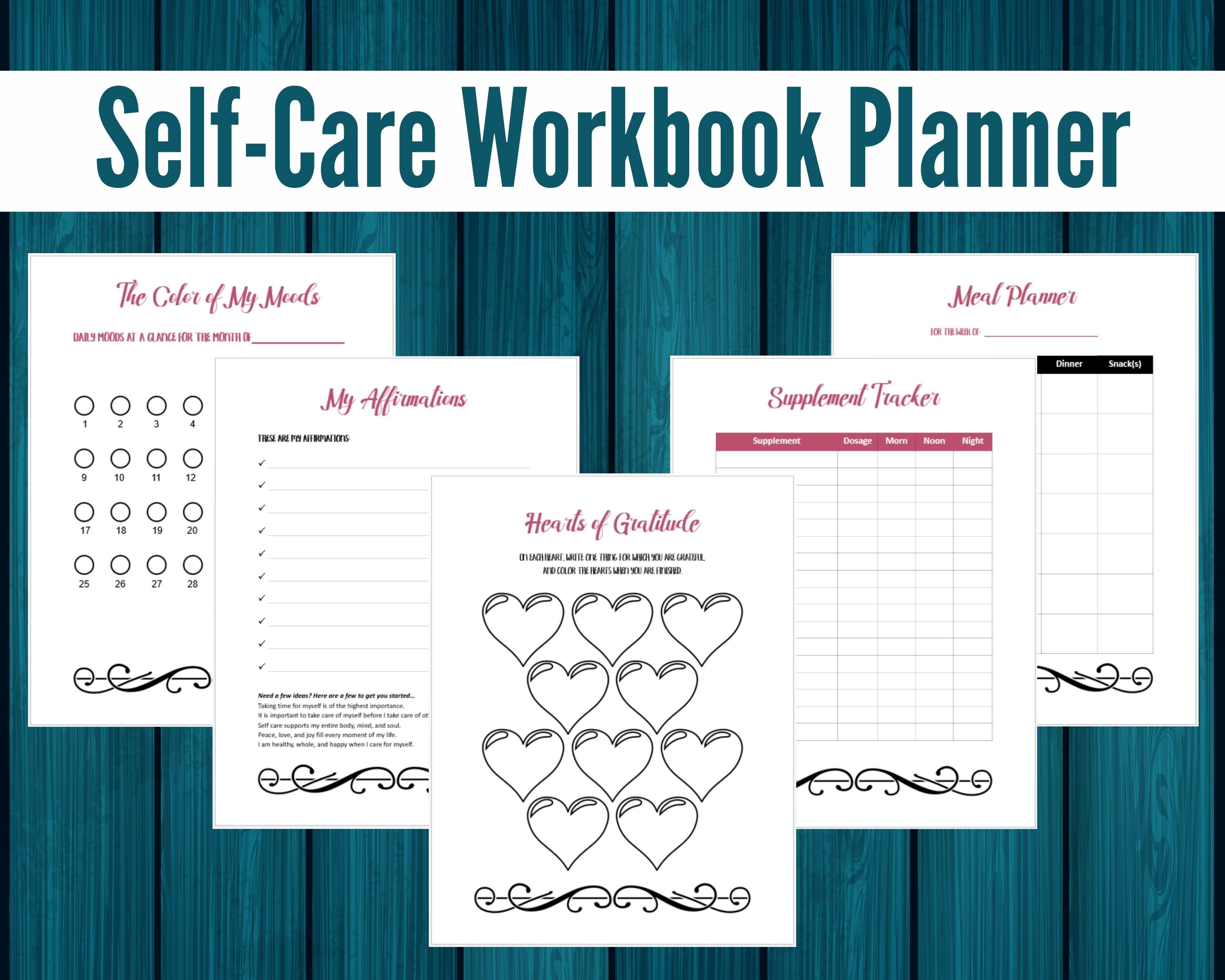 Self Care Workbook Planner Printable Pdf 8 5x11 Letter Size 48 Pages Self Care Workbook Planner Printable Pdf 8 5x11 Letter Size 48 Pages