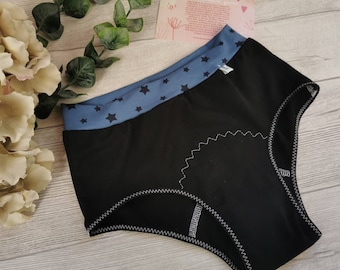 Menstrual PERIOD panties, HIGH WAIST, cotton jersey