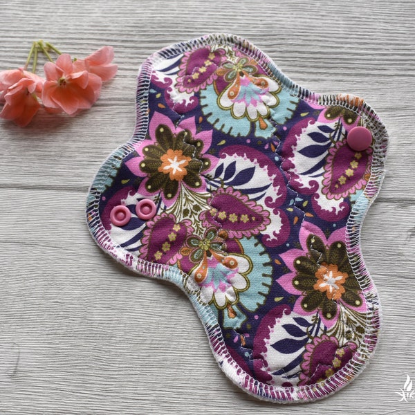 RTS 8" reusable cloth liner, pantyliner, reusable pantyliner, csp, reusable sanitary pad, candia cuento purple