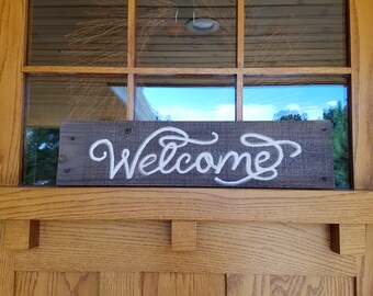Welcome Sign With Flowers - Etsy