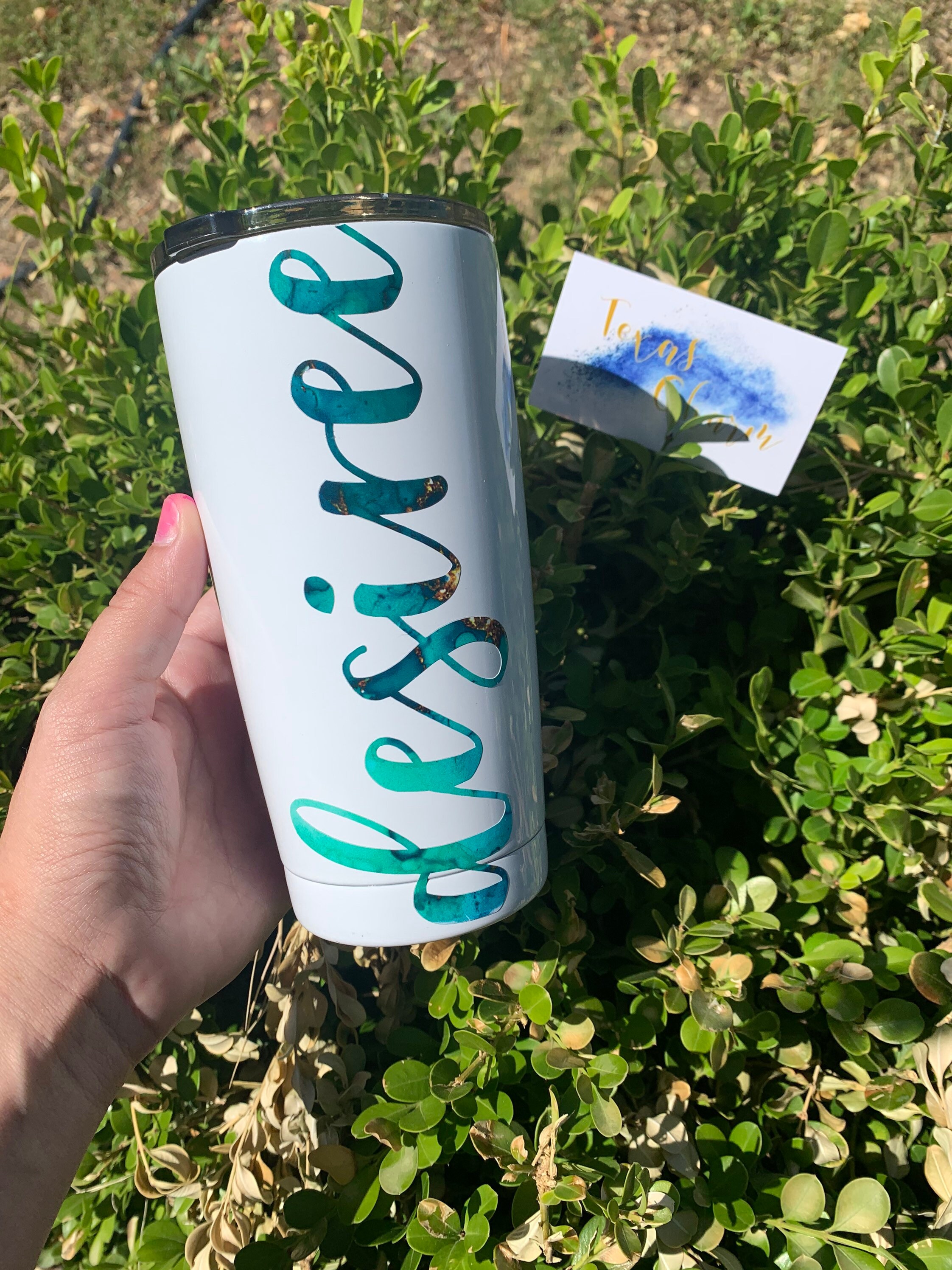 20 oz name tumbler customized name tumbler white tumble with Etsy